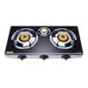SOLSTAR GBG-3CSS 3 Gas Burners Table Glass Top Cooker